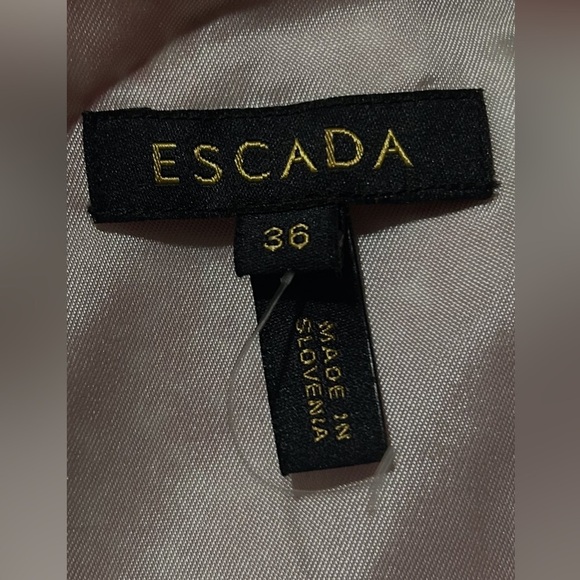 ESCADA orchid print silk sheath dress short Sleeve lined Size 36 (6) - Picture 14 of 15